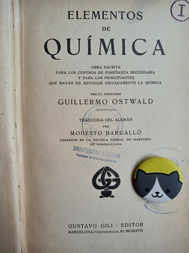 Libro Elementos De Química Guillermo Ostwald 116p3