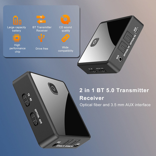 Zf-380 2 Em 1 Bluetooth 5.0 Transmissor Receptor Tv Speaker