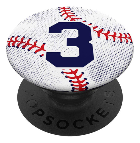 Regalo De Cumpleanos Con Numero 3 De Beisbol, Diseno De Pops