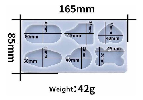 Imagen 2 de 3 de Molde Para Resina Silicona Colgantes Varios Hueso Perro