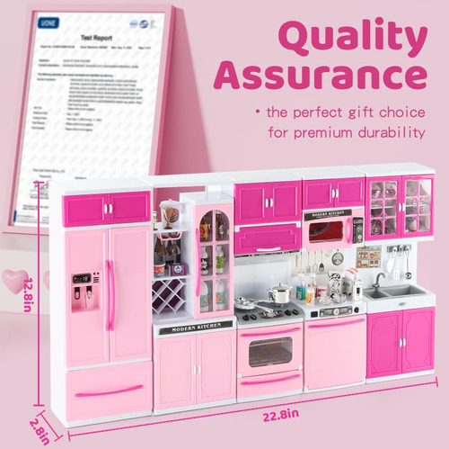 Brinquedos De Cozinha Socbtnso 64 Unidades Rosa Com Luzes E