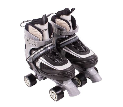 Patins Para Iniciantes Prata E Preto 33/36 Classico Top