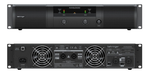 Behringer Nx6000 Potencia Digital 6000 Watts 3000 X 2 4 Ohms Color Negro Potencia De Salida Rms 6000 W