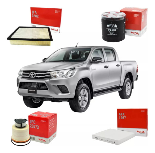 Kit 4 Filtros Wega + Valvoline 5w30 7.5l Hilux 16+ - Gutti
