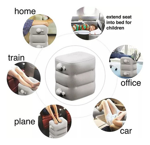 Reposapiés Inflable, Almohada Para Viajar En Avión.