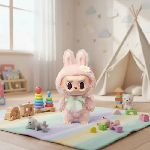 Boneco Labubu Mokoko Rosa Close To Sweet 17cm Pop Mart