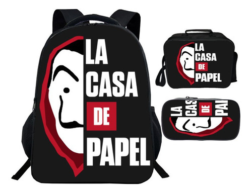 Mochila La Casa De Papel, Bolsa De Almuerzo Con Forma De Cas