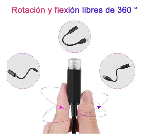 Imagen 6 de 10 de Proyector De Estrellas Luz Nocturna Portátil Usb Para El Int