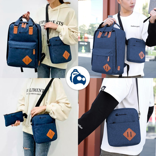 2 Mochilas Escolar Para Laptop Antirrobo 3 Piezas Casual