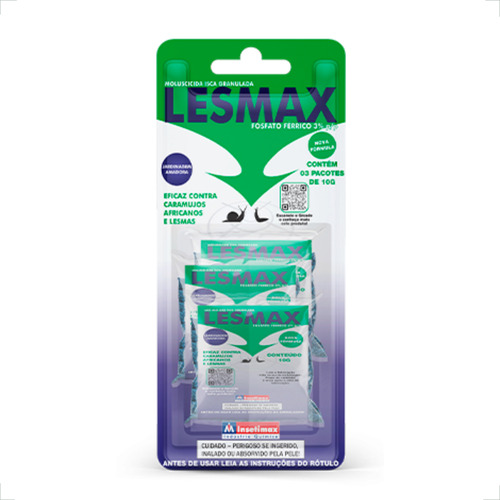 2 Lesmax Moluscida Iscas Granuladas Insetimax - 3 X 10g