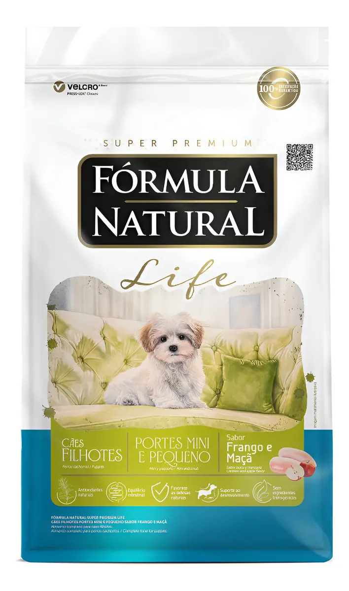 Ração Seca Cão Filhote Pequeno Fórmula Natural Super Premium Frango Maçã 7kg