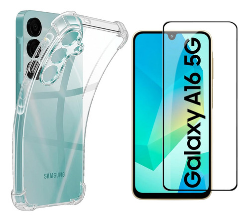 Kit Capa Capinha Para Galaxy A16 Anti Impacto + Película 3d