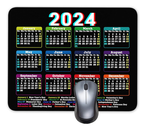 Alfombrilla De Ratón Calendario 2024 Hd Font, Rectangu...
