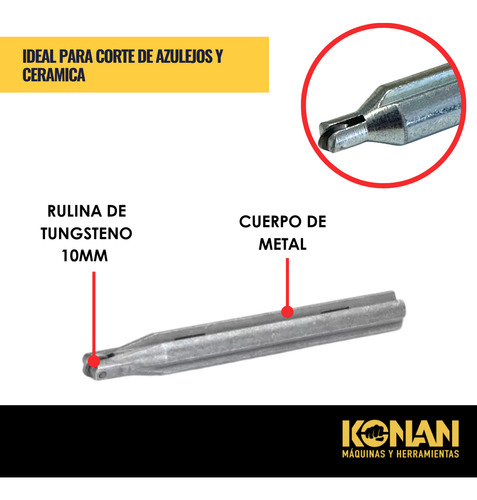 Lapiz Rodel Para Cortadora De Ceramica Kll/10p 10mm Konan