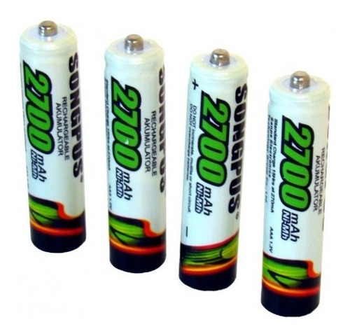 Kit 10 Cartela Com 4 Pilha Palito Aaa Recarregavel 2700mah