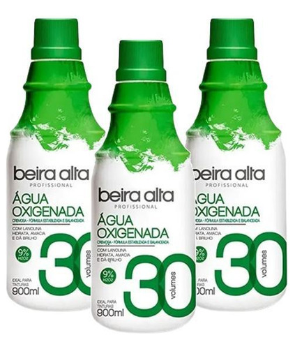  Kit 3 Água Oxigenada Beira Alta 30 Volumes 900ml