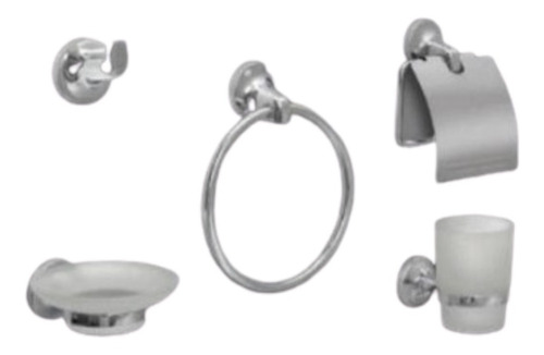 Kit Accesorios Pringles Modelo Kahlo 5 Piezas Cromo Metalico