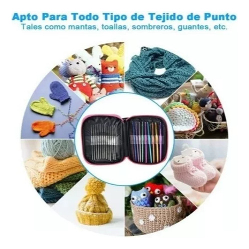 Set Crochet 100 Piezas Agujas Acero Accesorios Tijera Kit