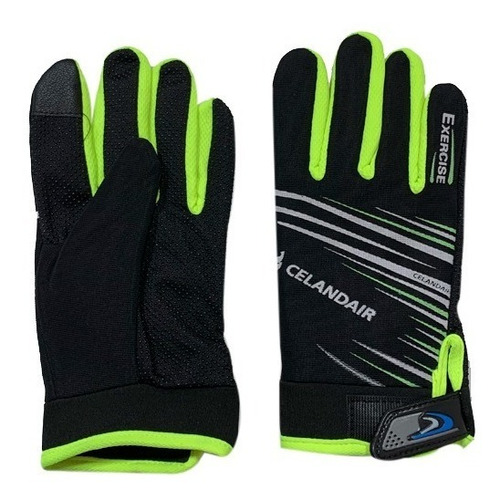 Imagen 2 de 4 de Guantes Bicicleta De Neopreno Fluor Dedo Tactil Touch Screen