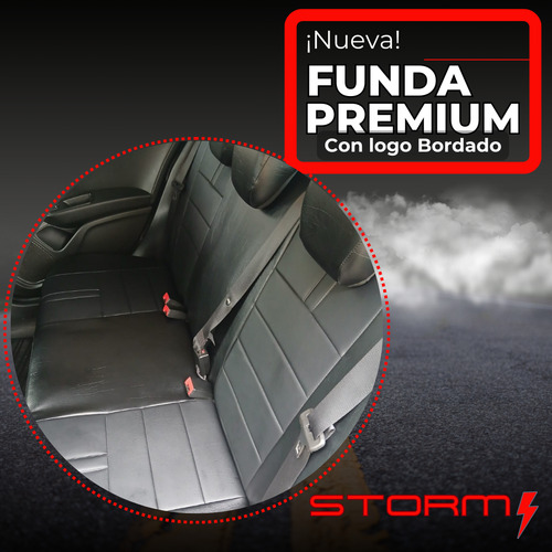 Fundas A Medida Hilux 2016/2023 Con Logo Toyota Con P/vasos Negro