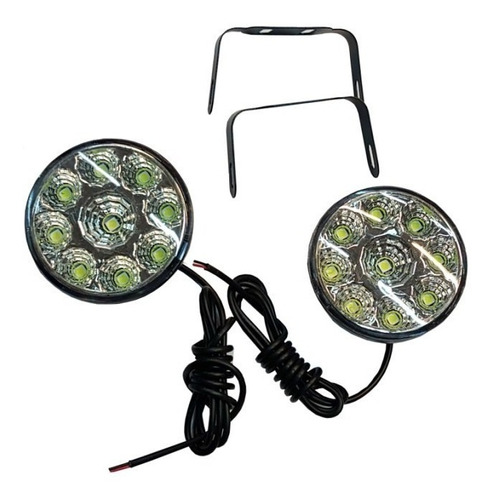 Faros Led Redondo 7cm 9 Leds Juego X2 - Cymaco