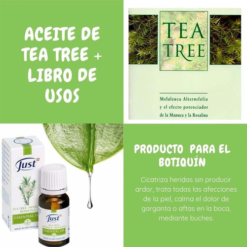 Imagen 5 de 7 de Aceite Esencial De Tea Tree 10ml Swiss Just Original