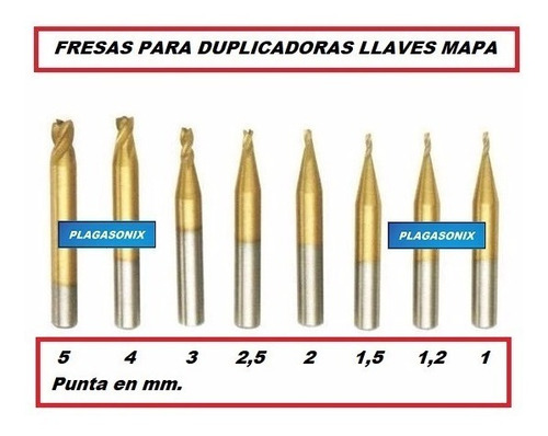 Imagen 5 de 9 de Fresa Mapa Repuesto Maquina Copiadora Llaves Auto Cerrajeria
