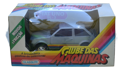 Veículo Miniatura Glasslite Clube Das Máquinas Fiat Uno Sl-3 Cinza