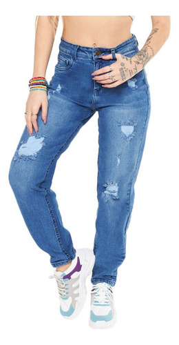 Jeans Mujer Mom 1649 Azul Paradise Jeans