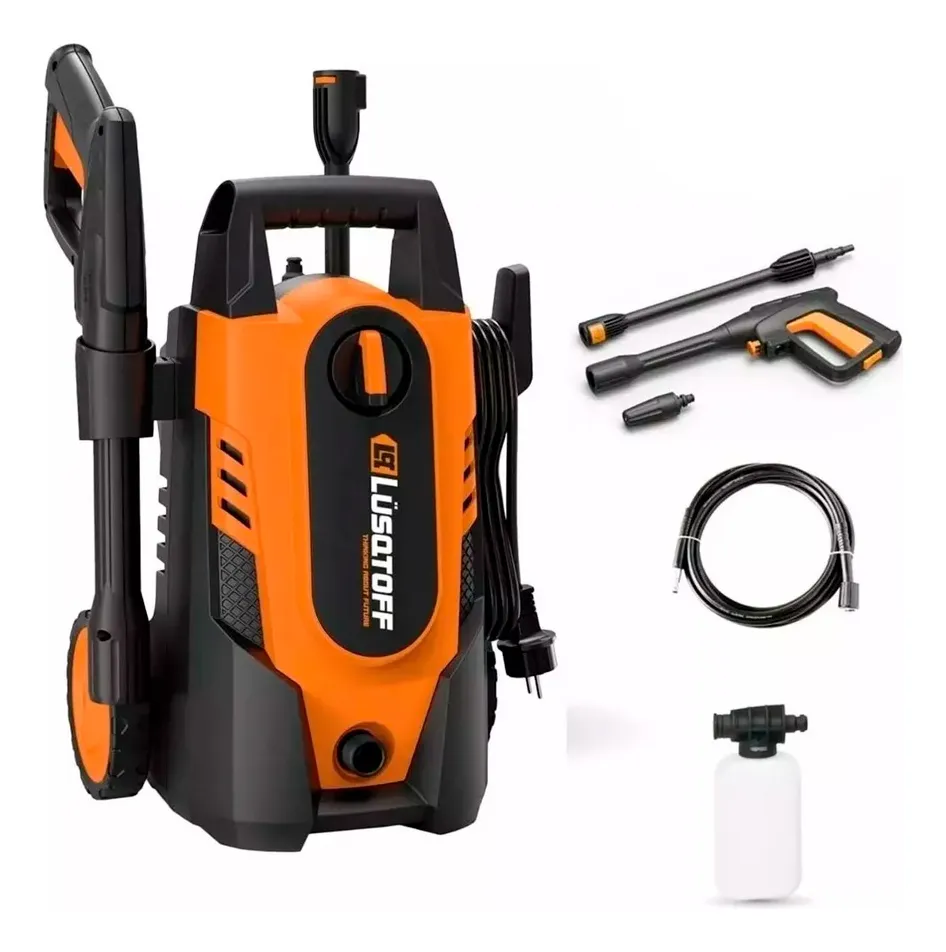 Hidrolavadora eléctrica Lüsqtoff HL-120 naranja y negra de 1200W con 105bar de presión máxima 220V - 50Hz