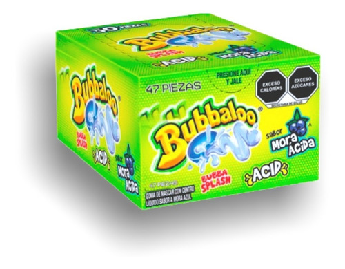 Chicle Bubbaloo Mora Ácida Goma De Mascar Pack 47 Pz Dulce