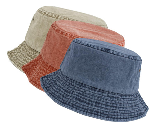 Kozinu Washed Cotton Bucket Hats Packable Summer Outdoor Cap