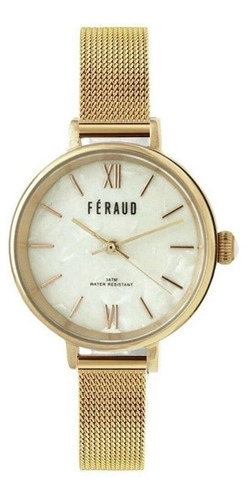Reloj Feraud Mujer Acero Tejido Dorado Moderno F5537 Lgd
