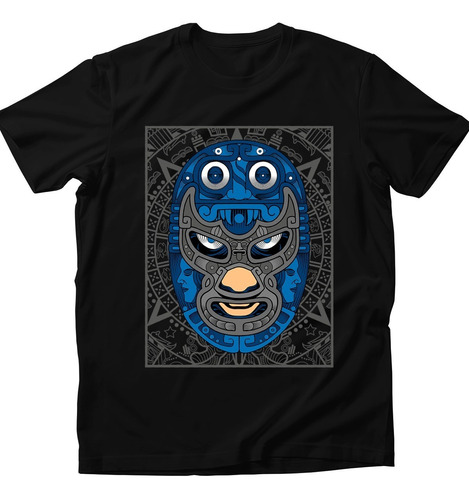 Playera Blue Demon Azteca Mascara