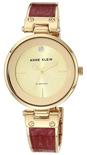 Reloj Anne Klein Con Diamantes Dorados Para Mujer