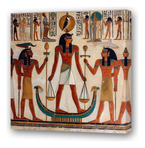 Cuadro 45x45cm Osiris Resurrección Y Juicio Egipto M4