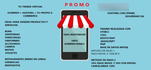 Tú Sistema E-commerce + Dominio + Hosting