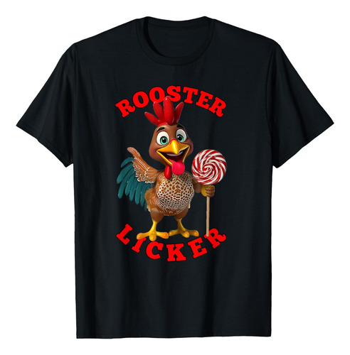 Remera Un Gallo Gracioso Lamiendo Un Gran Remolino De Arco I
