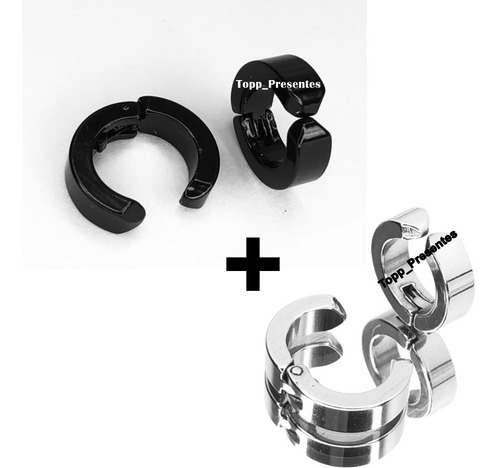 Brinco Piercing Pressão Argola Masculino Feminino Kit 2pares