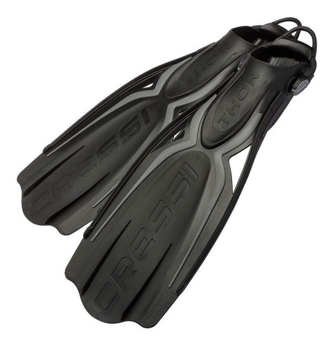 Aletas Cressi Thor Fins Ajustable Para Buceo Negra/ Gris Xl