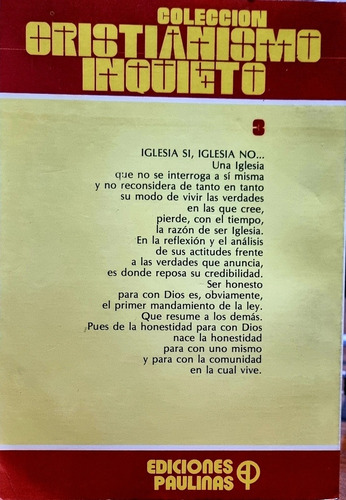 Iglesia Sí, Iglesia No - P. Zezinho Ediciones Paulinas | MercadoLibre Iglesia Sí, Iglesia No - P. Zezinho Ediciones Paulinas | MercadoLibre
