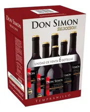 6 Piezas Vino Tinto Don Simon Tempranillo 750 Ml c/u