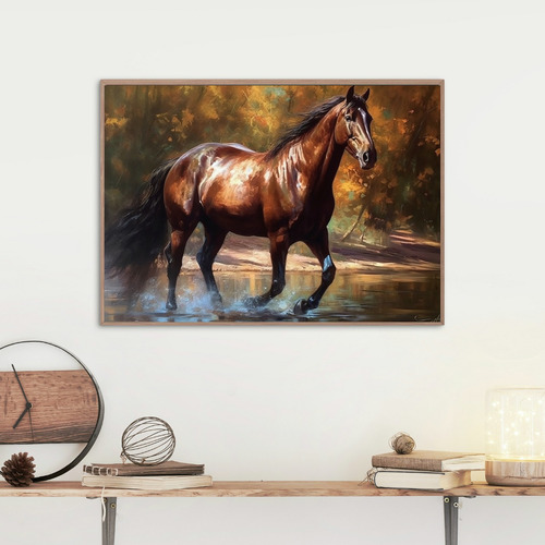 Quadro Decorativo Grande Cavalo 03 Luxo Sala 90x60cm