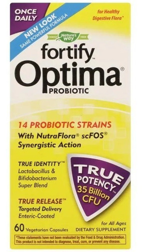 Fortify Optima Probiotic Flora Digestiva Saludable 60cap Veg