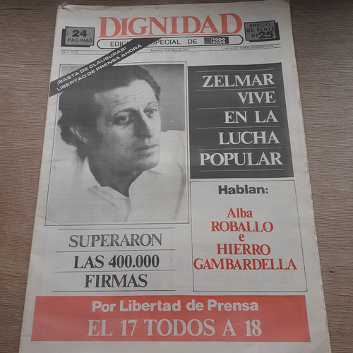 Semanario Dignidad Nº28 Mayo 1984- Alba Roballo, Michelini
