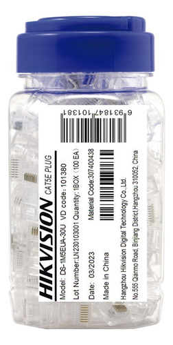 Bote Con 100 Piezas De Plug Modular Rj45 Cat5e Oro 30 Micras