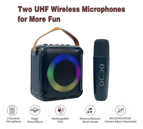 Altavoz Bluetooth Con Micrófono Portátil Karaoke