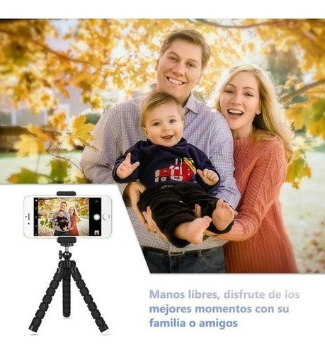 Imagen 4 de 8 de Trípode Bluetooth Con Cámara De Teléfono Móvil 360°
