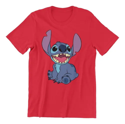 Polera Unisex Lilo Y Stitch Mono Sentado Estampado Algodon