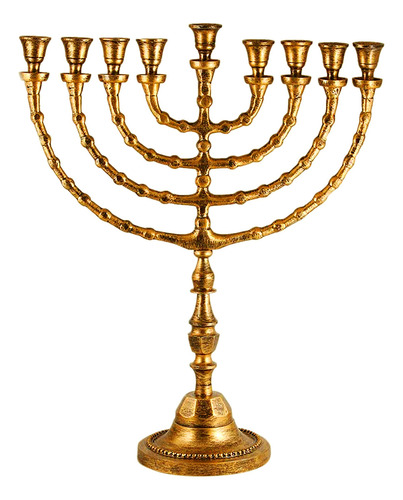 Candelabro Tradicional Januca Shabbat Velas O Aceite Xl Oro
